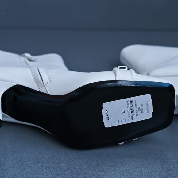 Givenchy White Lamb Leather Ankle Boots 90mm 9/39 - Picture 7 of 14